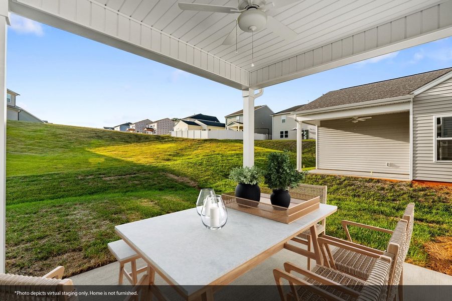 Exterior details and patio area of a home in Hanes Lake, Winston-Salem (Image 2). Exterior details and patio area of a home in Hanes Lake, Winston-Salem (Image 2).
