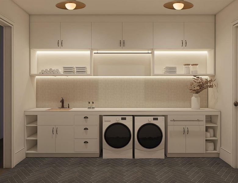 Furnished interior view inside a new home in , Dallas (Image 8).