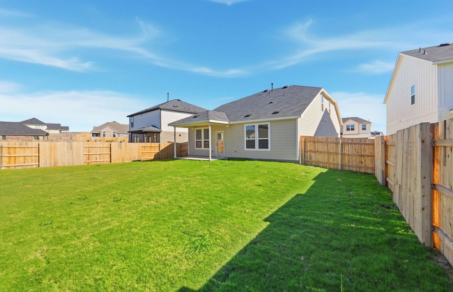 Exterior details and patio area of a home in Sunfield, Buda (Image 28). Exterior details and patio area of a home in Sunfield, Buda (Image 28).