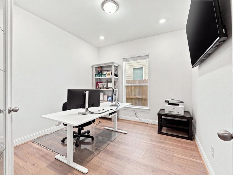 Home Office with glass doors