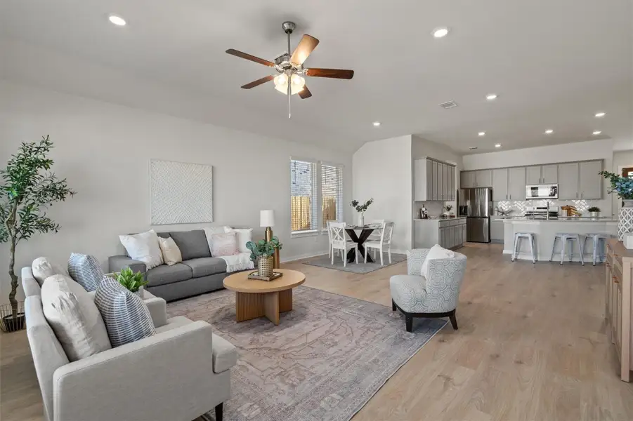 Furnished interior view inside a new home in Rosenbusch Ranch, Leander (Image 4). Furnished interior view inside a new home in Rosenbusch Ranch, Leander (Image 4).