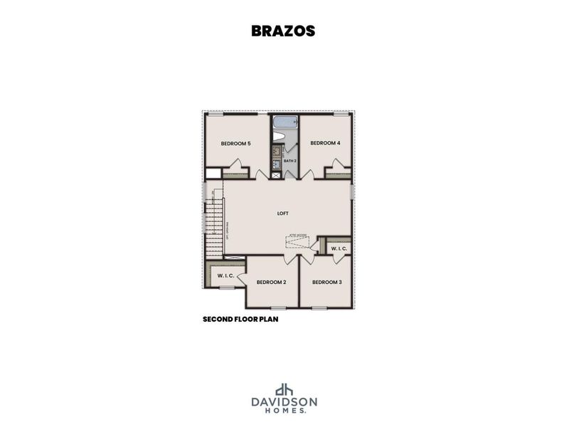 2D floor plan layout for the The Brazos F by Davidson Homes LLC in Windmill Estates, Magnolia, TX (Image 4).