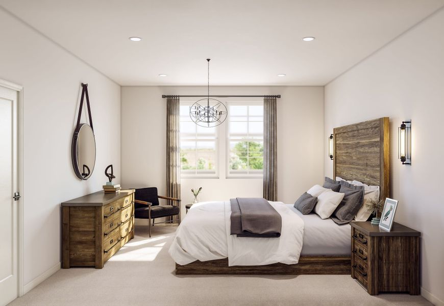 Representative furnished interior of a home built from the A by Tri Pointe Homes in Candelas Townhomes, Arvada (Image 16).