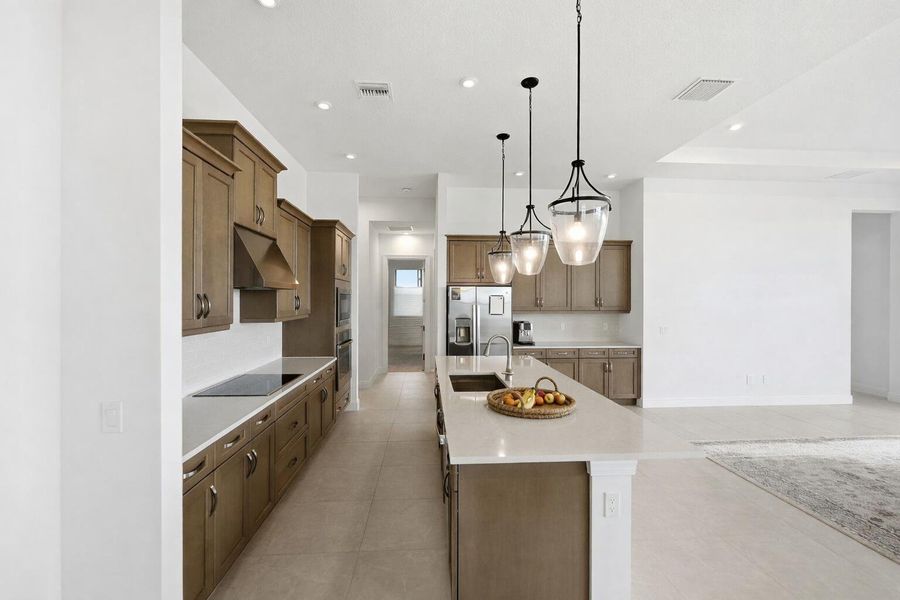 Modern open-concept kitchen and living s