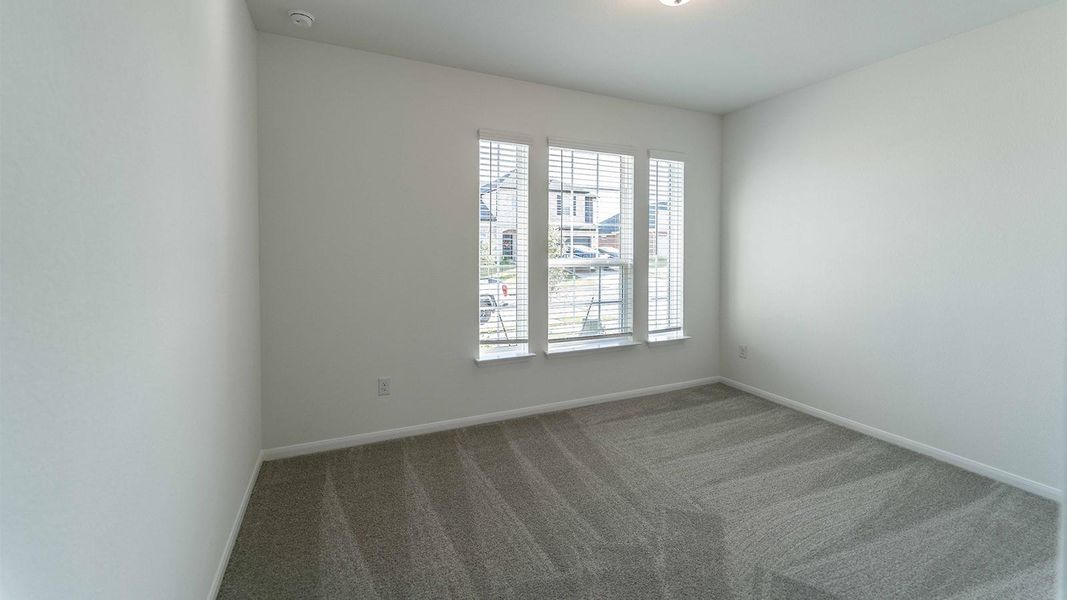 Carpeted empty room with baseboards Carpeted empty room with baseboards