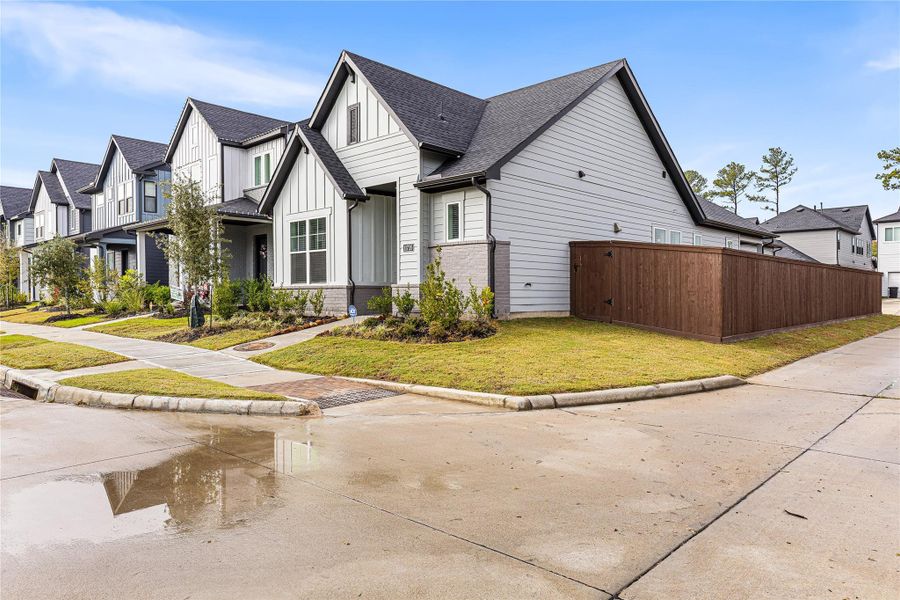 Front exterior of a new home in , Humble, TX, highlighting curb appeal (Image 25).