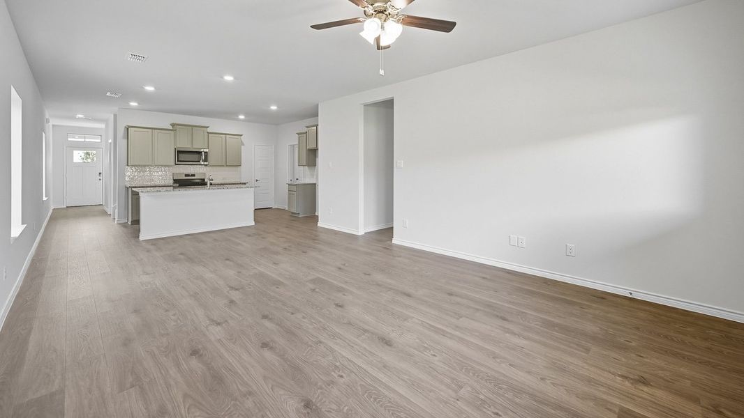 Representative unfurnished interior of a home built from the Finn by D.R. Horton in Silverado, Aubrey (Image 10). Representative unfurnished interior of a home built from the Finn by D.R. Horton in Silverado, Aubrey (Image 10).