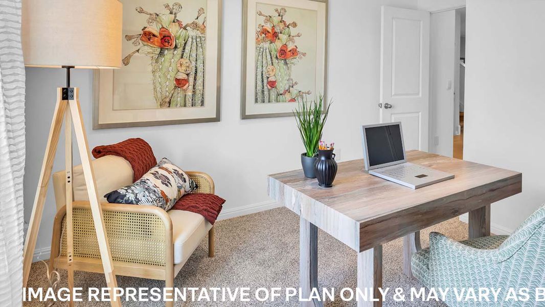 Furnished interior view inside a new home in Trails at Wildhorse, Austin (Image 12).