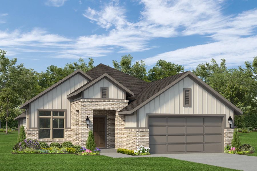 Representative exterior photo of a completed home built from the The Aspen by Autograph Homes in Aldeana, Bonney, TX (Image 2). Representative exterior photo of a completed home built from the The Aspen by Autograph Homes in Aldeana, Bonney, TX (Image 2).