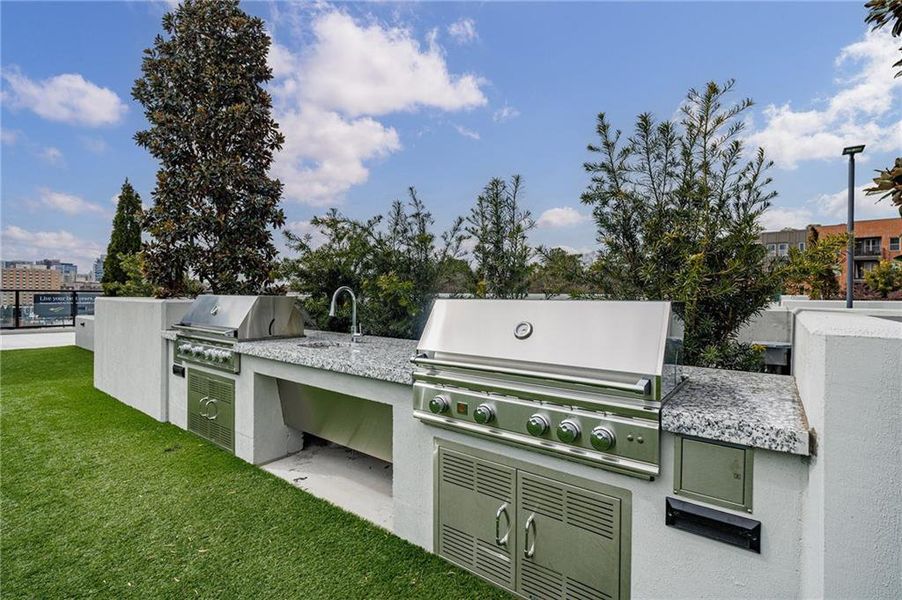 Exterior details and patio area of a home in The Dillon Buckhead, Atlanta (Image 26).