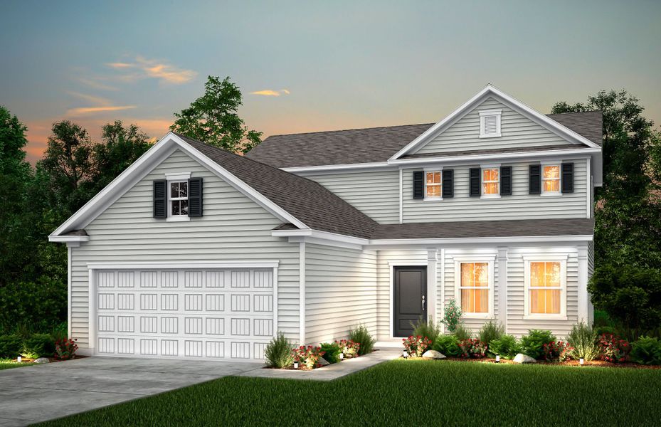 Hartwell Exterior LC2A with a 2-car garage and front porch Hartwell Exterior LC2A with a 2-car garage and front porch