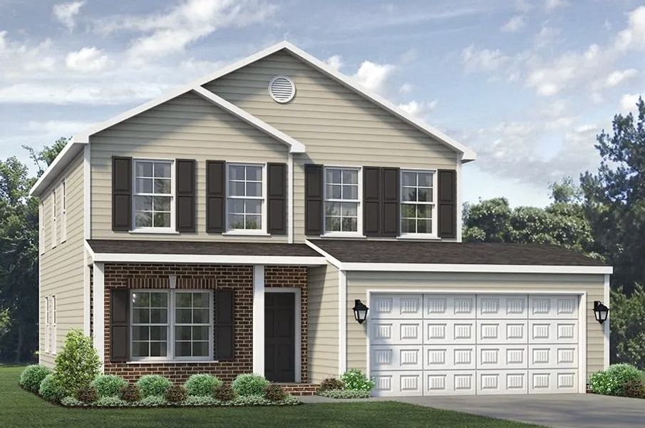 Representative exterior photo of a completed home built from the Irvine by Keystone Homes NC in The Wilcox, Greensboro, NC (Image 33).