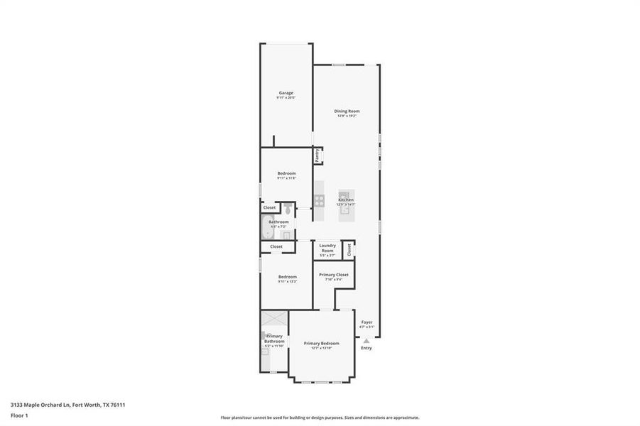 2D floor plan layout of this home in , Fort Worth, TX (Image 5).