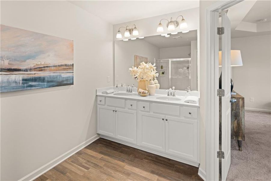 Furnished interior view inside a new home in Sandtown Falls, Atlanta (Image 10). Furnished interior view inside a new home in Sandtown Falls, Atlanta (Image 10).