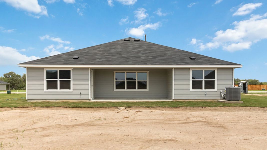 Exterior details and patio area of a home in Railhead, Cedar Creek (Image 19). Exterior details and patio area of a home in Railhead, Cedar Creek (Image 19).
