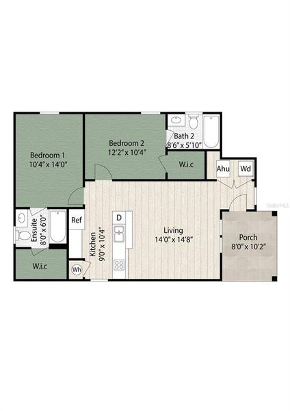 2D floor plan layout of this home in , Gainesville, FL (Image 3).