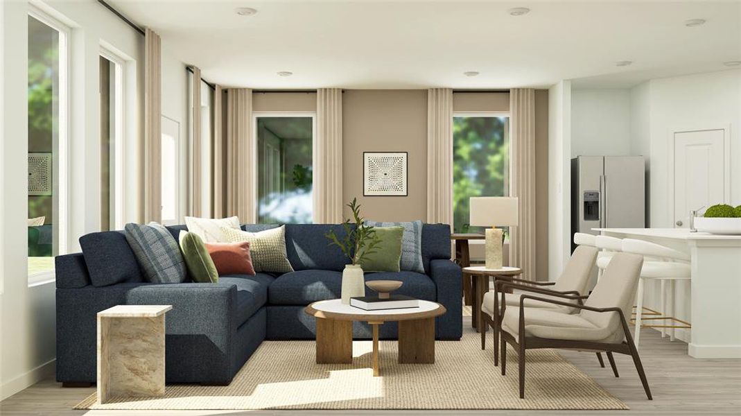 Living room featuring light hardwood / wood-style floors