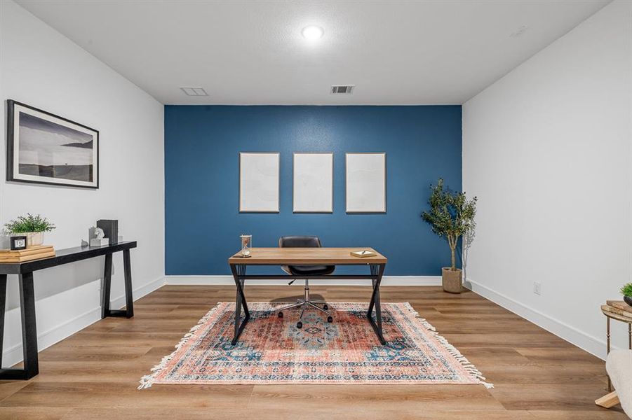 Office or flex space with barn door