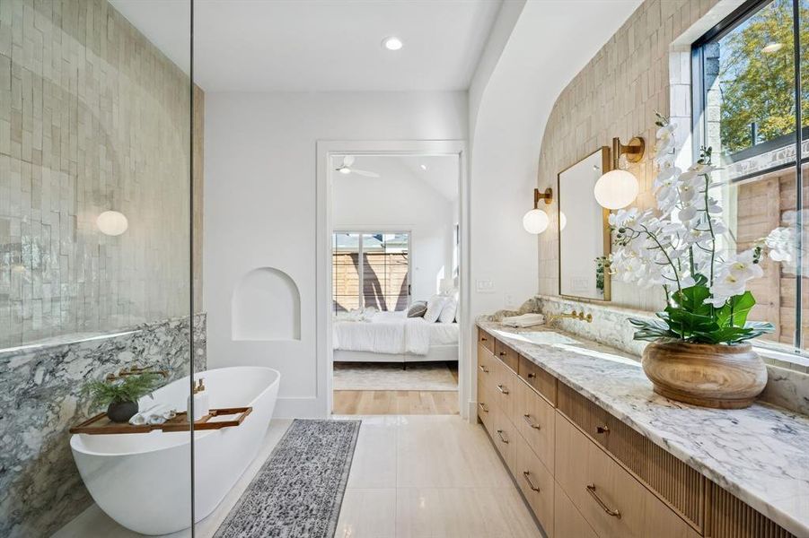 Furnished interior view inside a new home in , Dallas (Image 13).