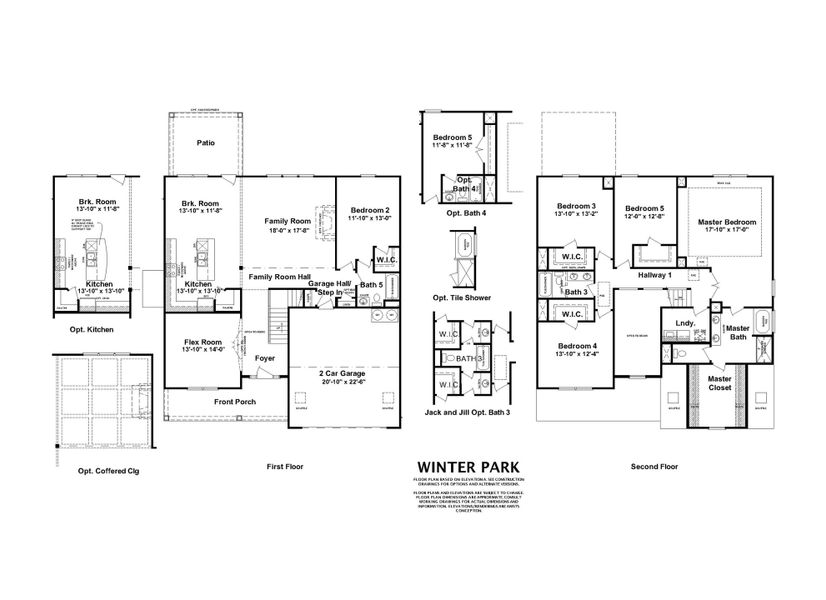 2D floor plan layout for the Winter Park by Ivey Homes in Crawford Creek, Grovetown, GA (Image 3).