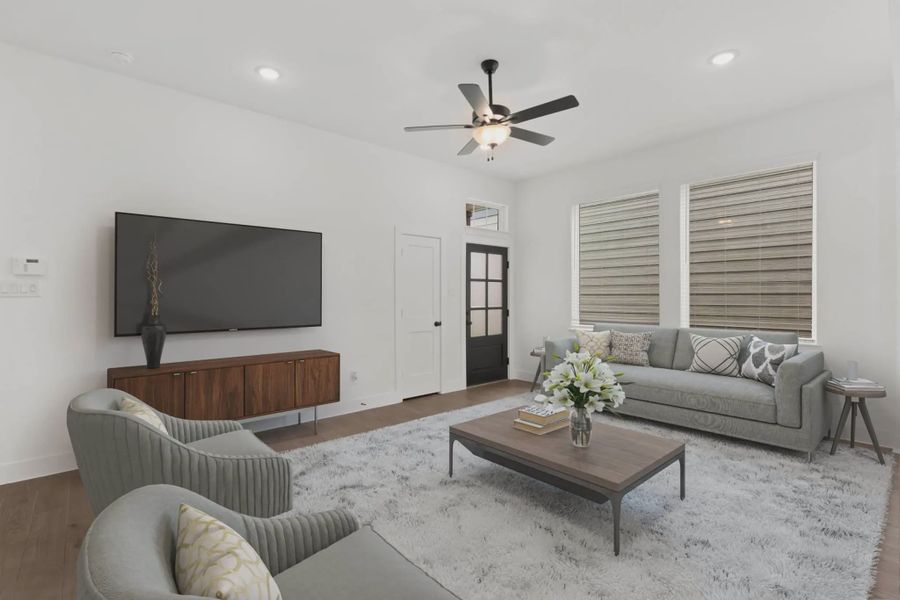 Representative furnished interior of a home built from the Cheverny by Chesmar Homes in Bridgeland Chateau, Cypress (Image 18).
