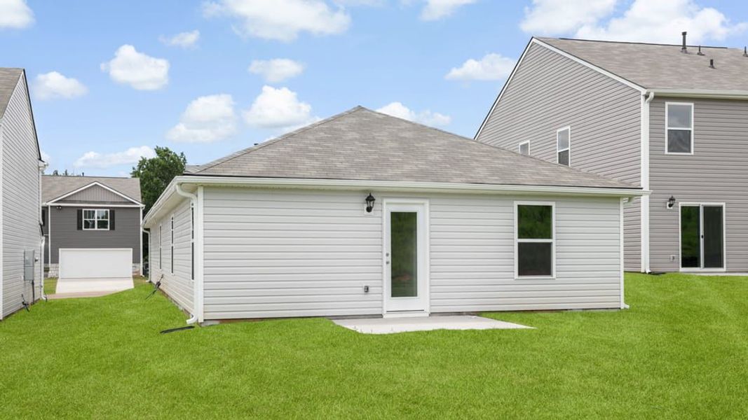 Exterior details and patio area of a home in Tyger Pines, Moore (Image 21).
