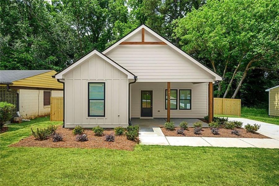 Front exterior of a new home in , Atlanta, GA, highlighting curb appeal (Image 2). Front exterior of a new home in , Atlanta, GA, highlighting curb appeal (Image 2).