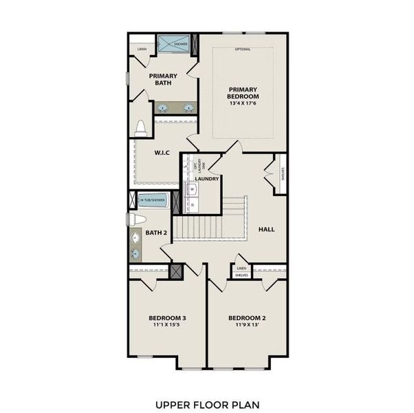 2D floor plan layout of this home in Lake Park Villas, Wylie, TX (Image 7).