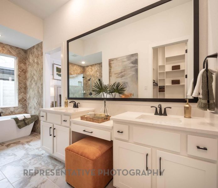 Furnished interior view inside a new home in Wolf Ranch: 46ft. lots, Georgetown (Image 17). Furnished interior view inside a new home in Wolf Ranch: 46ft. lots, Georgetown (Image 17).