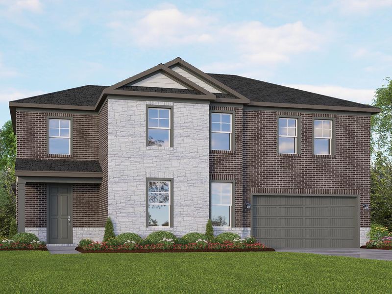 Representative exterior photo of a completed home built from the The Jennings G by Davidson Homes LLC in The Reserve at Potranco Oaks, Castroville, TX (Image 7).