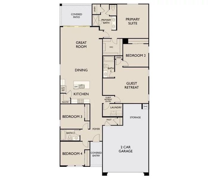 2D floor plan layout of this home in Aloravita, Peoria, AZ (Image 3).