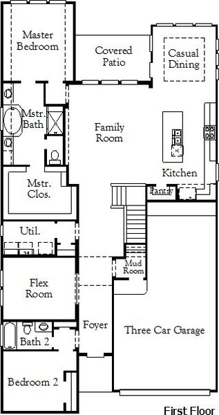 2D floor plan layout of this home in Wildtree, Magnolia, TX (Image 5).