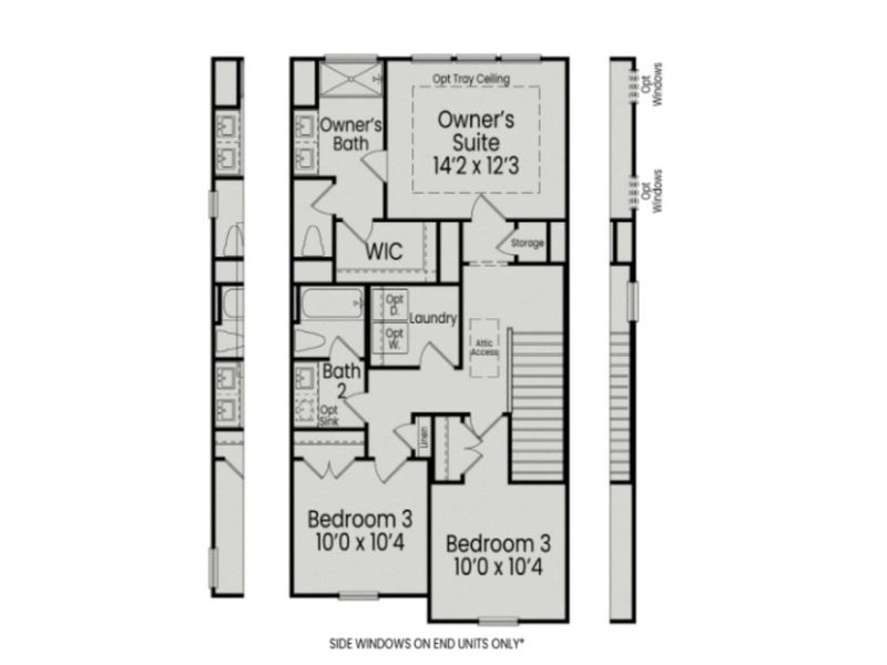 2D floor plan layout for the The Mitchell Interior by Davidson Homes LLC in Camden Park, Knightdale, NC (Image 4).