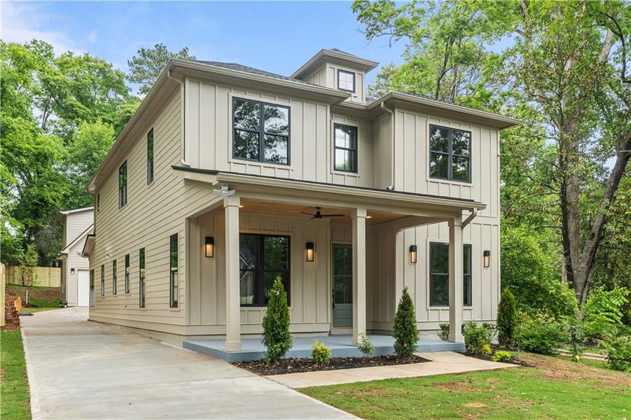 Front exterior of a new home in , Atlanta, GA, highlighting curb appeal (Image 24).