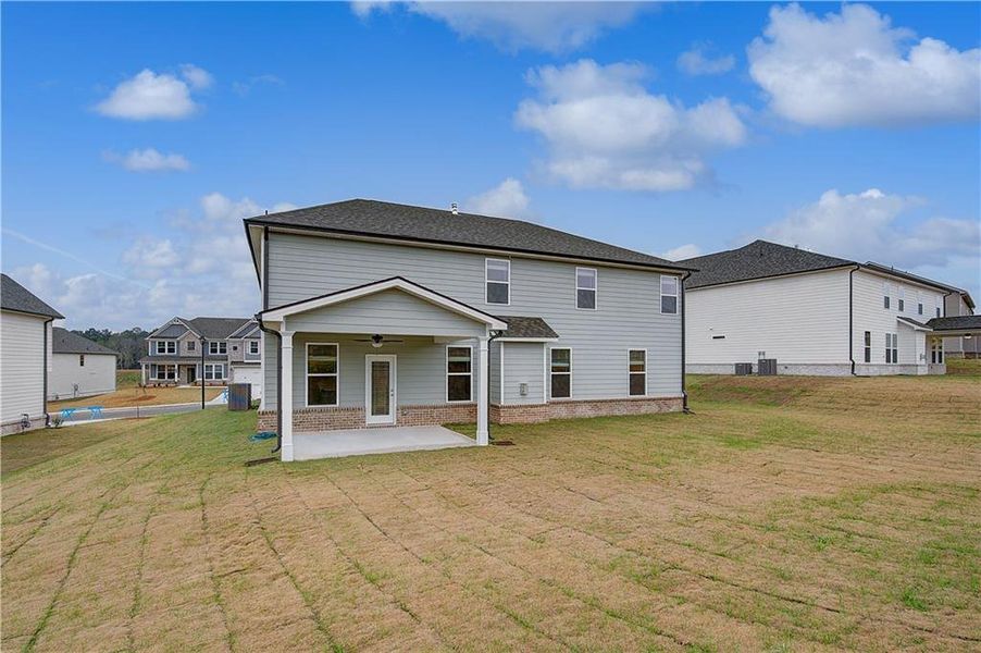 Exterior details and patio area of a home in Grandview at Millers Mill, Stockbridge (Image 4). Exterior details and patio area of a home in Grandview at Millers Mill, Stockbridge (Image 4).