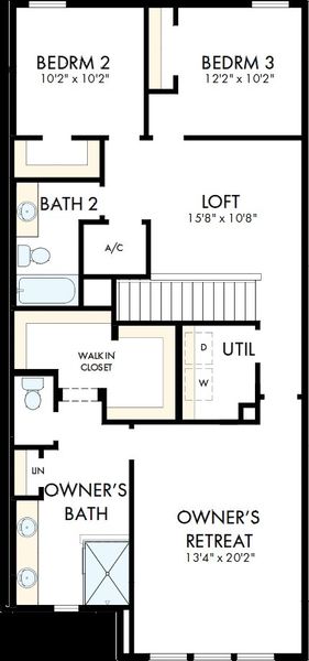 2D floor plan layout of this home in Westerly Park at Wildlight - Courtyard Collection, Yulee, FL (Image 3). 2D floor plan layout of this home in Westerly Park at Wildlight - Courtyard Collection, Yulee, FL (Image 3).
