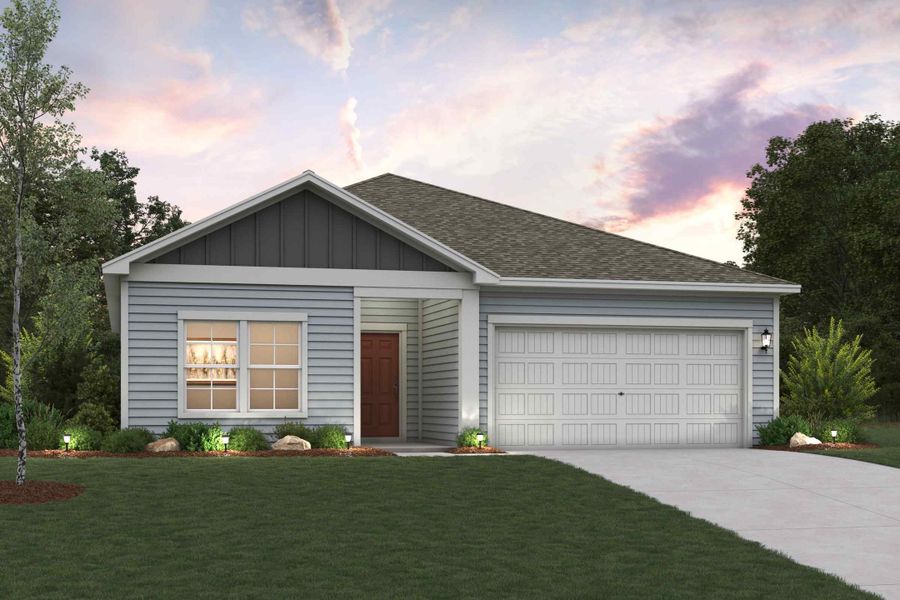 A house with a garage.