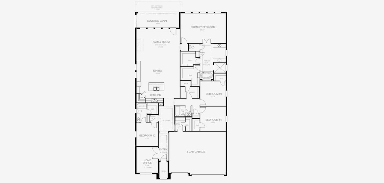 2D floor plan layout for the 2778F by Perry Homes in Sanctuary at Seaire, Parrish, FL (Image 3). 2D floor plan layout for the 2778F by Perry Homes in Sanctuary at Seaire, Parrish, FL (Image 3).