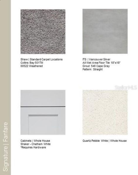 Sample of building materials used in homes in Cove at Coasterra, Palmetto (Image 27).