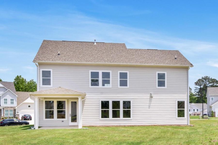 Front exterior of a new home in Maddox Landing, Hoschton, GA, highlighting curb appeal (Image 22).