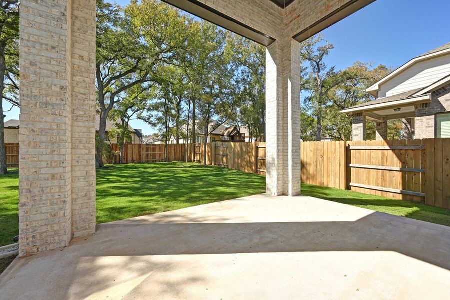 Exterior details and patio area of a home in 6 Creeks at Waterridge: 70ft. lots, Kyle (Image 19).