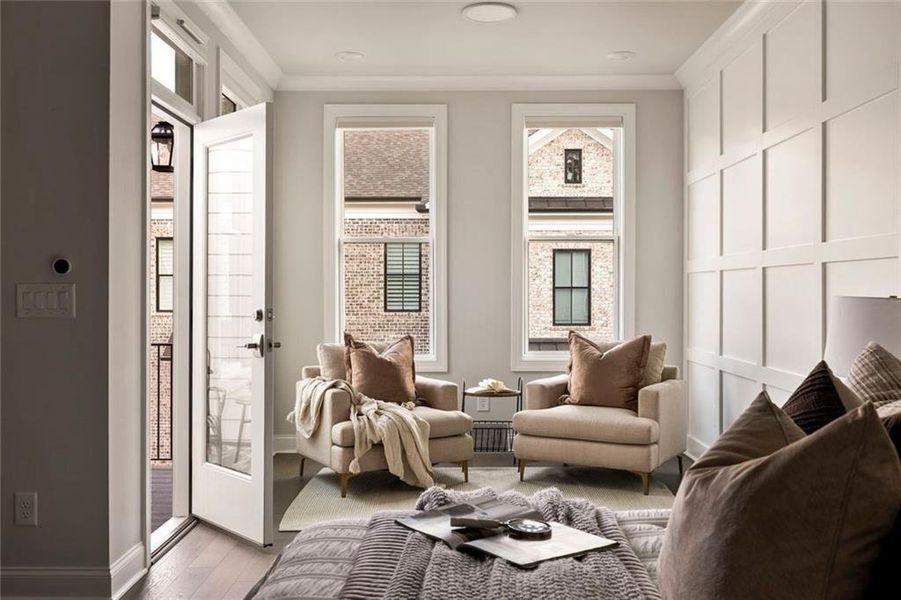 Furnished interior view inside a new home in Towns on Thompson, Alpharetta (Image 18).