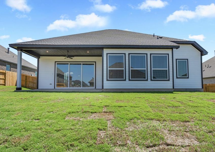 The back patio is covered. The back patio is covered.