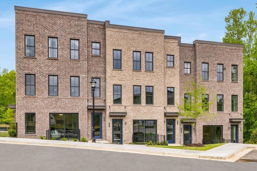Front exterior of a new home in Echo Park, Suwanee, GA, highlighting curb appeal (Image 21).
