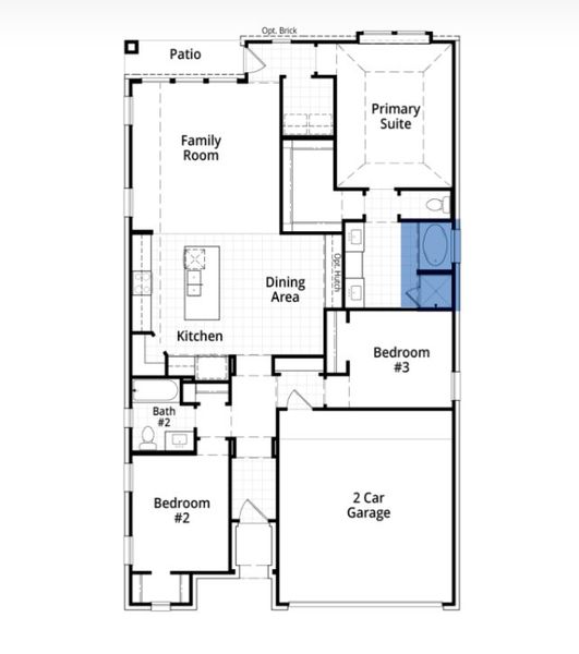 2D floor plan layout for the Alpina by Highland Homes in Midline, Webster, TX (Image 3).