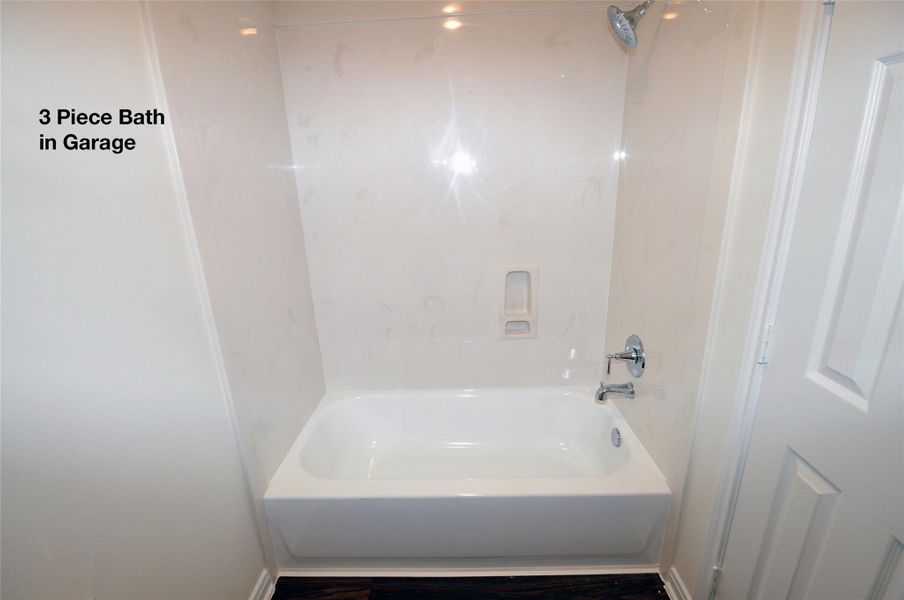 Bath tub for the full bath in the garage.
