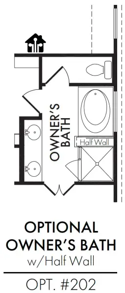 Master Bath – Tub Shower 1/2 Wall