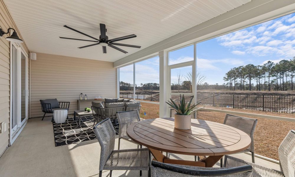 Exterior details and patio area of a home in Traditions at Carolina Forest, Myrtle Beach (Image 2). Exterior details and patio area of a home in Traditions at Carolina Forest, Myrtle Beach (Image 2).