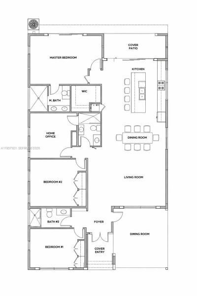 2D floor plan layout of this home in , Hollywood, FL (Image 3).