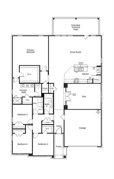 2D floor plan layout of this home in Sierra Vista at Kelly Ranch, Aledo, TX (Image 5).
